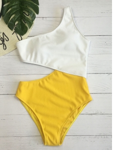 Women One Shoulder Sexy Solid Bikini Swimwear