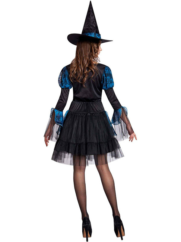 Bule Gothic Witch Adult Halloween Costume Devil Installed