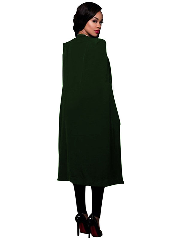 Office Lady Green  Cloak Cape Long Blazer Coat