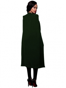 Office Lady Green  Cloak Cape Long Blazer Coat