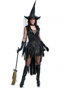 Sexy Sequnis Witch Costumes Women Party Cosplay Fancy Dress