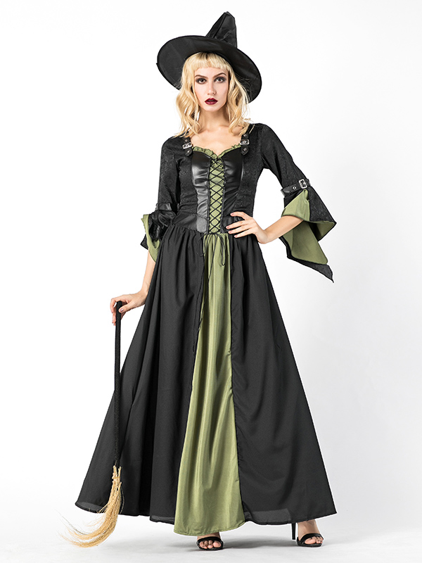 Witch Holloween Cosply Costume with Hat 