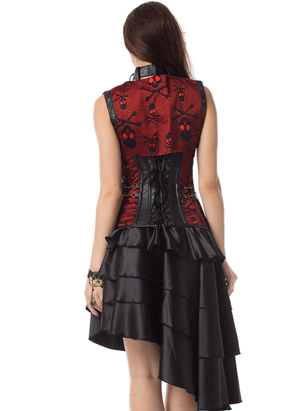 Women Gothic Overbust Corset Dress