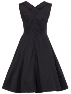 Elegant Dot Printed Midi Dress Black