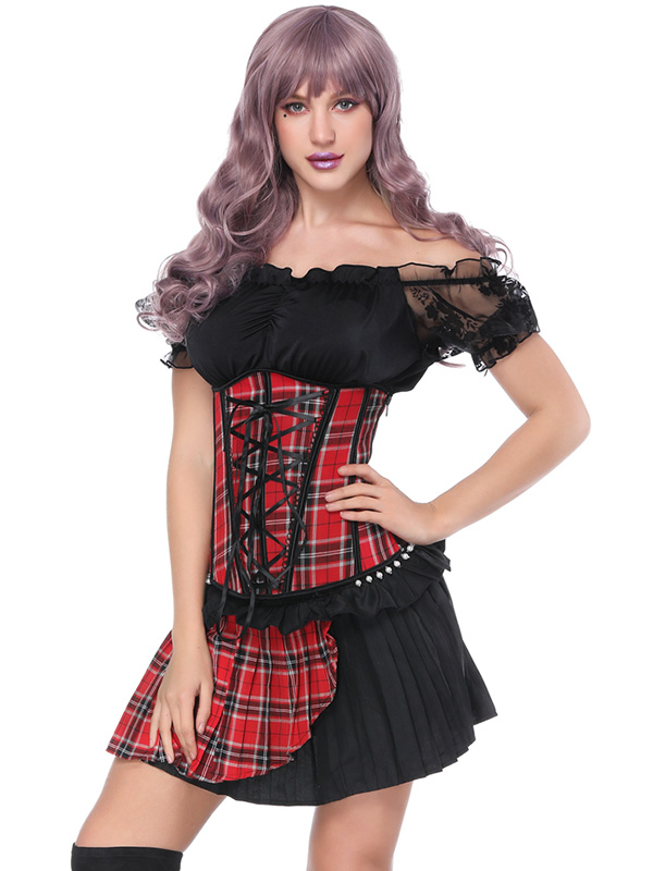 Cute Waist Cincher Overbust Corset Dress 