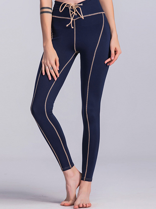 Halter High Waist Yoga Legging Dark Blue