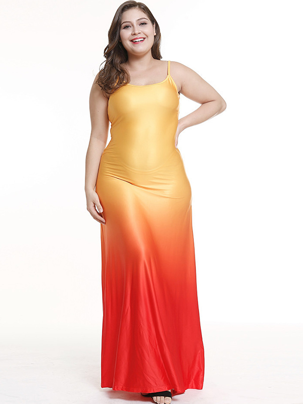 S-4XL Plus Size Women Maxi Dress Red 