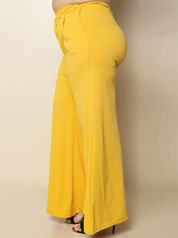 XL-3XL Fashion Plus Size Jumpsuit Yellow