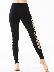 High Waist Hollow Out Yoga Legging Black