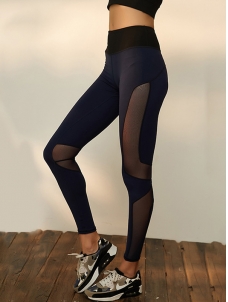 High Waist See Through Yoga Legging Dark Blue