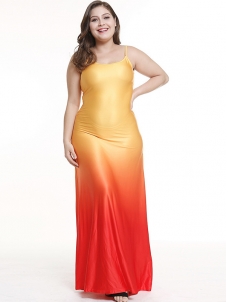 S-4XL Plus Size Women Maxi Dress Red 