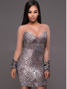 Sexy Off-Shoulder Backless Sequin Dresses