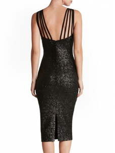 Sexy Spaghetti Strap Sequin Dresses Black