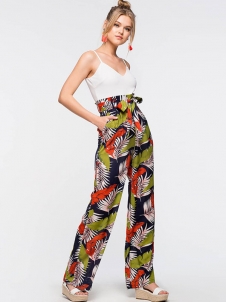 Spaghetti Strap Floral Overalls Jumpsuit