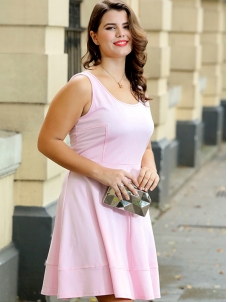 XL-3XL A-Line Plus Size Dress Pink