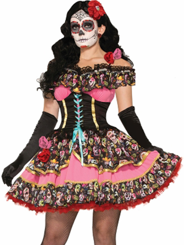  Women Dress Day of the Dead Cosplay Costume 