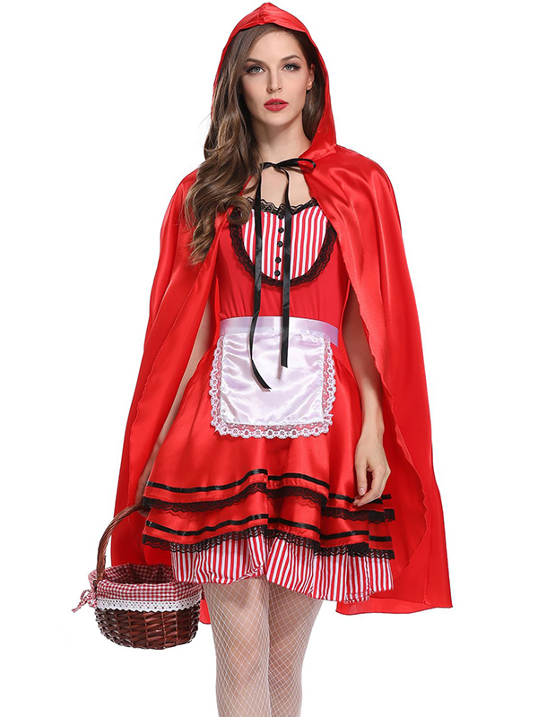 Beauty Women Red Dress with Choker Costume