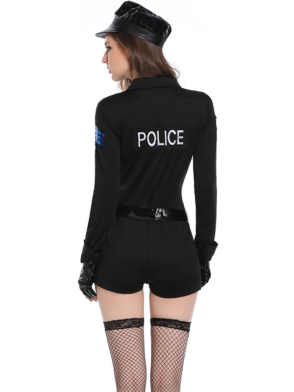 Fashion Black Police Suit for Women