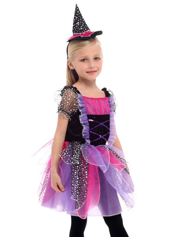 Girl Fancy Dress Halloween Custome with Hat 