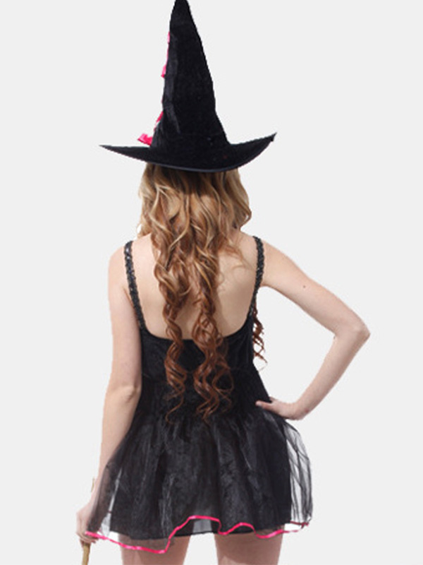 Girls Witch Halloween Costume Dress Rose