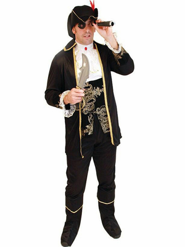 Mens Cosplay Caribbean Pirate Captain Costume 