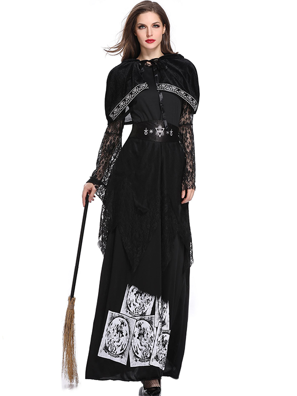 New Design Women Witch Black Dress Costume