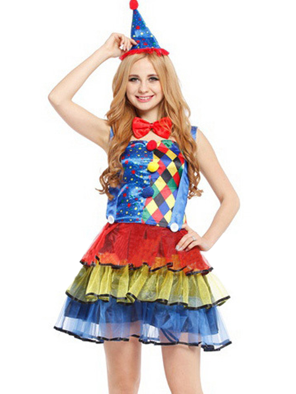 Rainbow Clown Costume for Halloween
