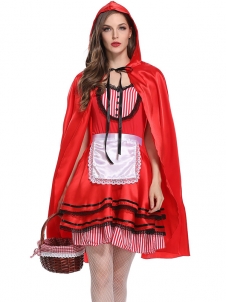 Beauty Women Red Dress with Choker Costume