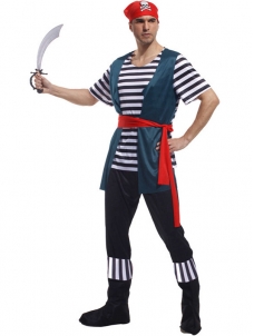 Men Cosplay Pirate Costume With Hat