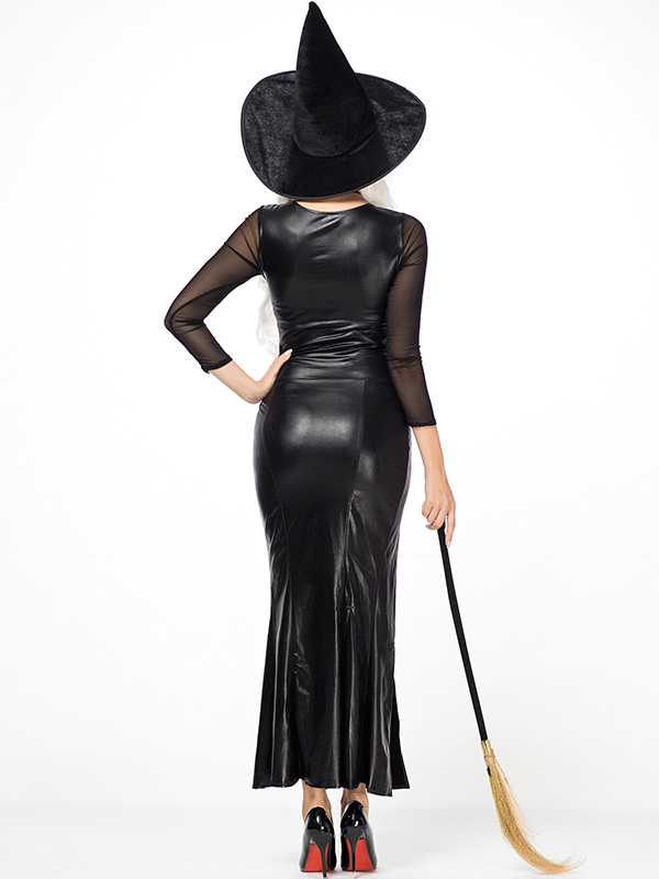 Classic Witch Black Dress with Hat Costume