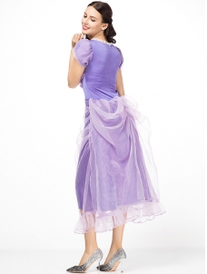 Elegant Women Purple Dress Costume