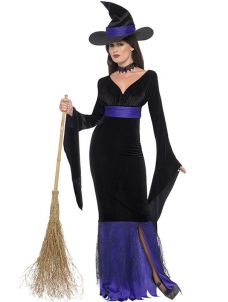 Halloween Witch Long Dress Cosplay  Costume
