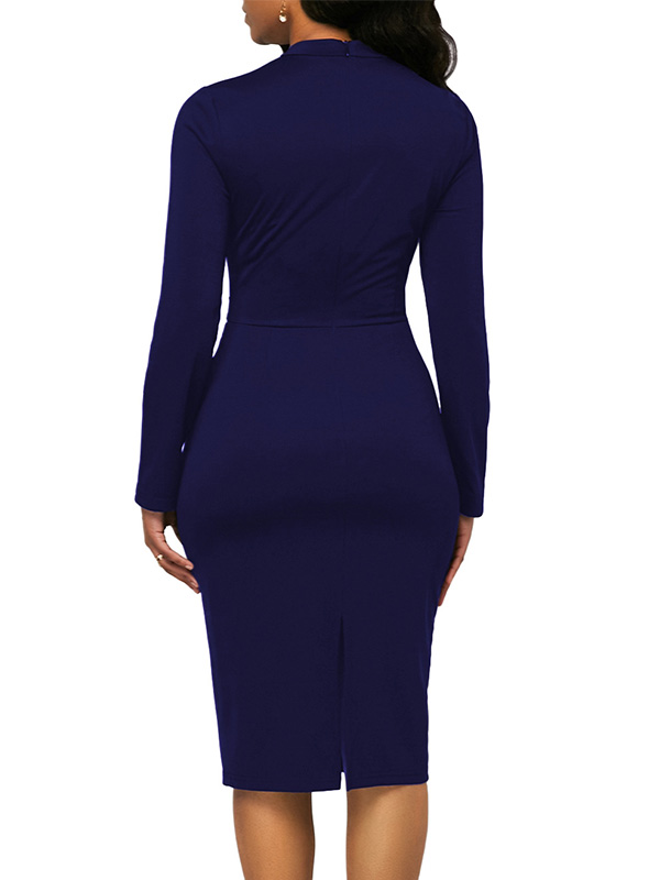 Ladies Slimming Bodycon Dress Blue