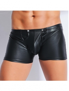  Men Faux Leather Boxer Underwear