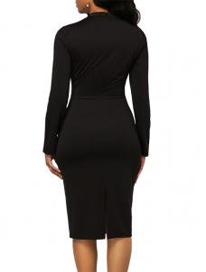 Ladies Slimming Bodycon Dress Black
