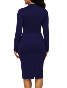 Ladies Slimming Bodycon Dress Blue
