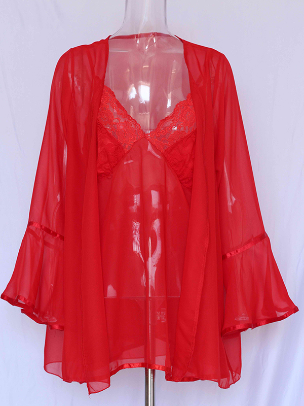 XXL-6XL 2PC Hot Red Plus Size Lingerie