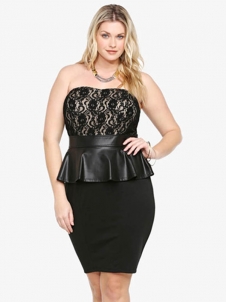 XXL-6XL Dress strapless Plus Size