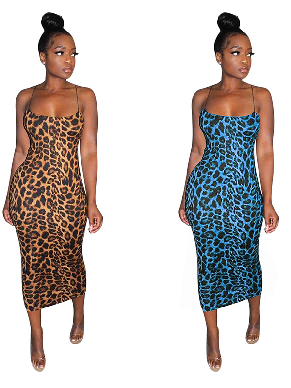 Women Leopard Maxi Dress