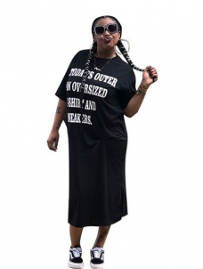 Black Women Half Sleeve Maxi Dress