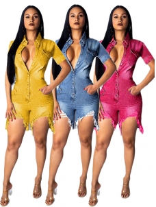 Women Short Sleeve Romper Jumpsuit