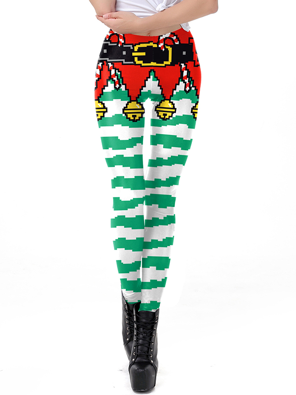 High Waist Christmas Print Women Legging