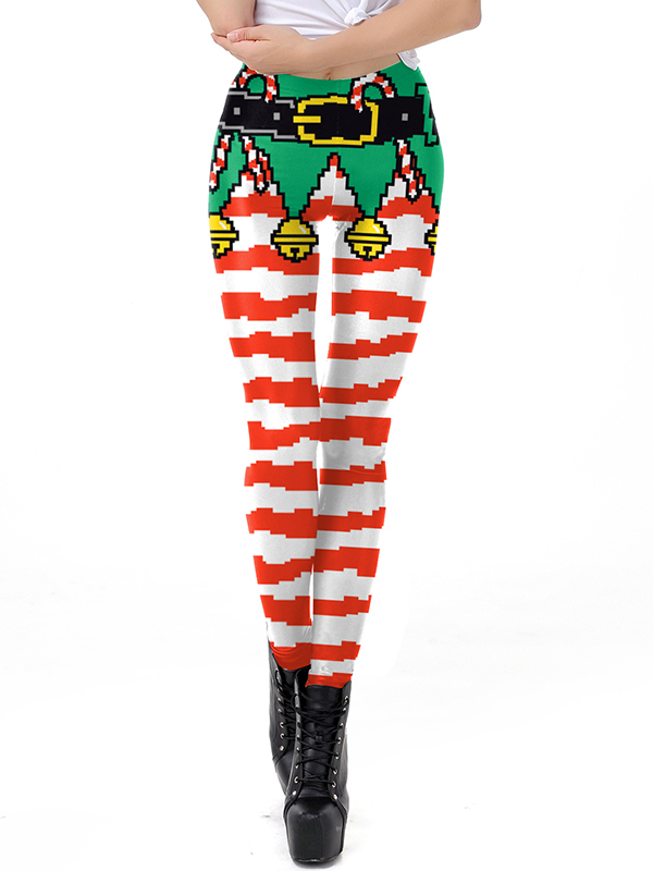 High Waist Christmas Print Women Legging