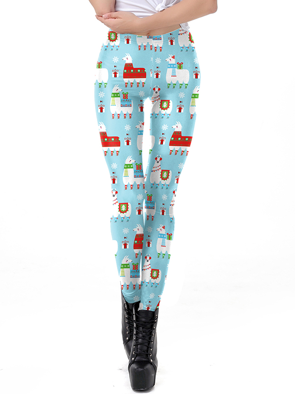 High Waist Christmas Print Women Legging