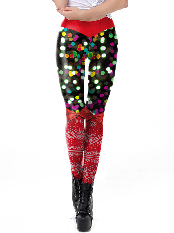 High Waist Christmas Print Women Legging