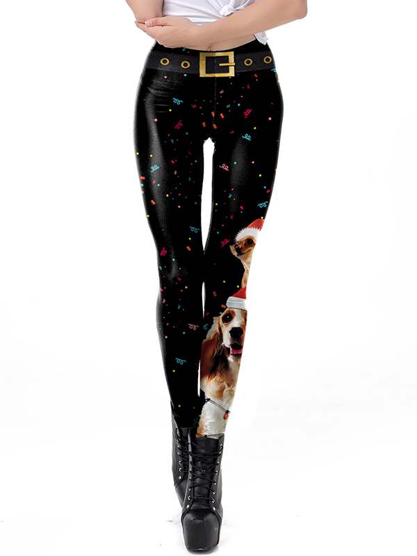 High Waist Christmas Print Women Legging