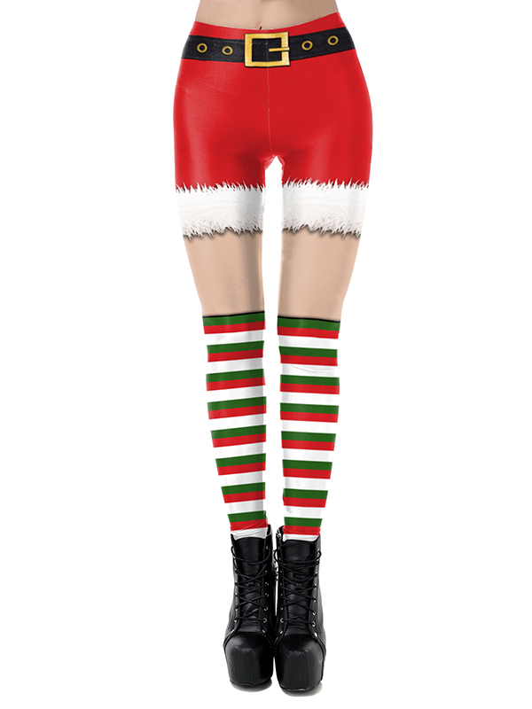 High Waist Christmas Print Women Legging