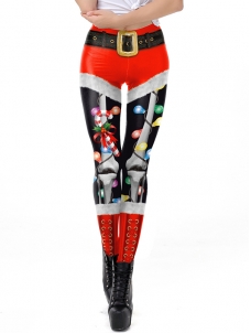 High Waist Christmas Print Women Legging