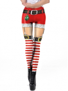 High Waist Christmas Print Women Legging