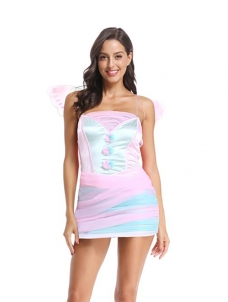 Women Sexy Pink Elf Costume (including fancy dress)